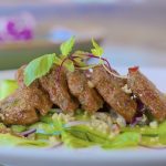Fish cake salad w` shredded cucumber