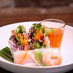 Prawns & crispy greens